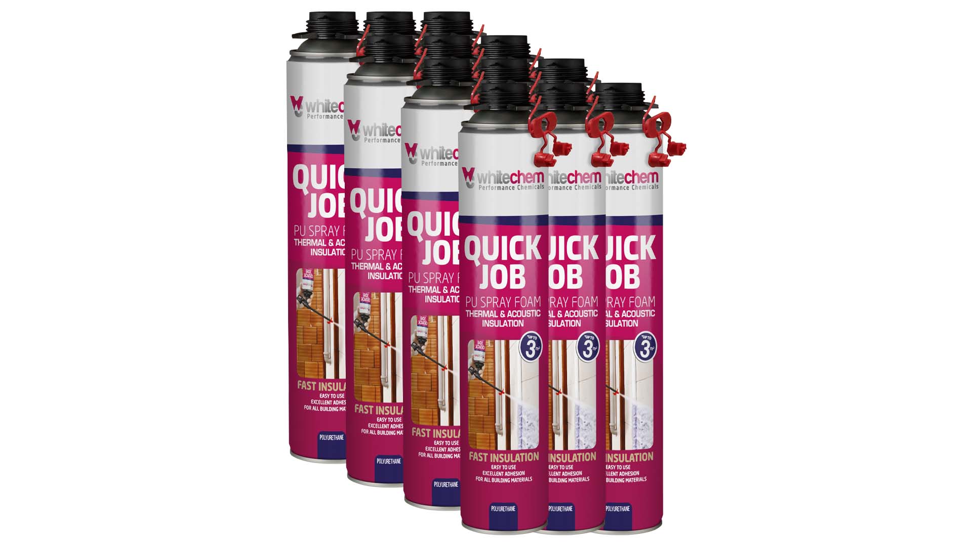 Quick Job Polyurethane Spray Foam Insulation 850 ml (10 pcs)